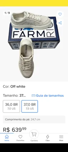 Tênis em couro Farm Rio feminino.