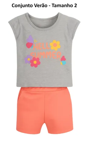 Conjunto Infantil Verão Hello Summer Tamanho 2