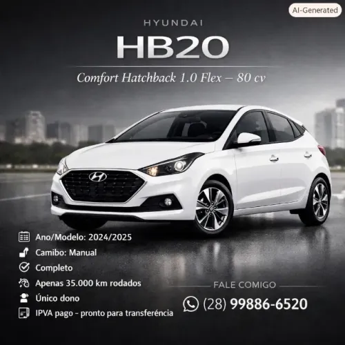 Hyundai HB20 Comfort Plus 1.0 Flex 12V Mec. 2025