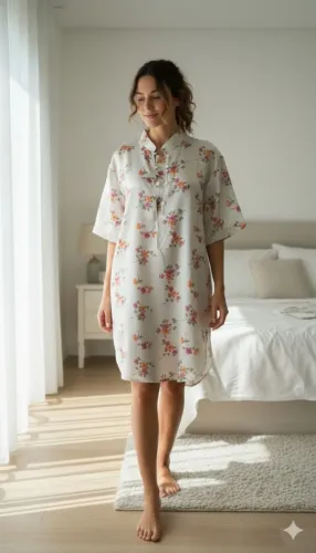 Camisola acetinado G floral