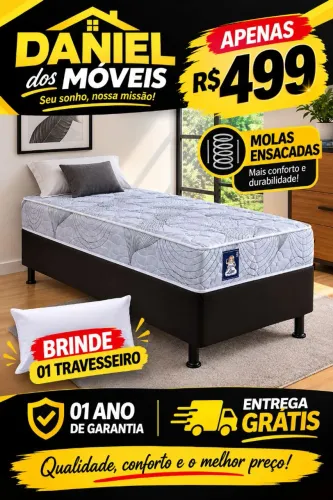 Cama Solteiro - Unibox Molas Ensacadas