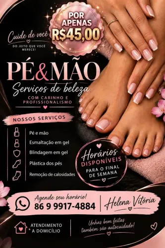 Atendimento a domicílio, serviços de beleza