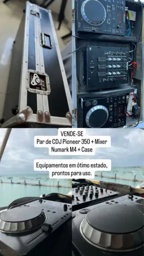 Par de CDJ Pioneer 350 + Mixer Numark M4 + Case