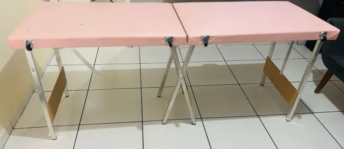 Maca dobrável portátil rosa bebê 