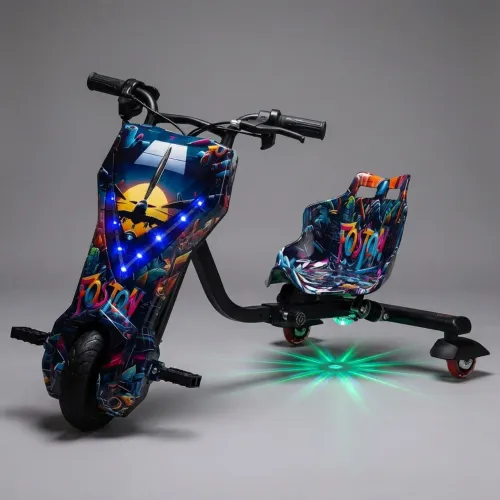 Triciclo Elétrico Drift 350W com Amortecedor, Bluetooth e 3 velocidades!