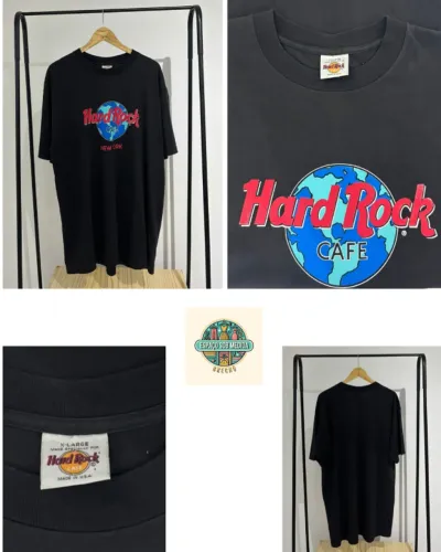 Camiseta Hard Rock Café New York preta vintage