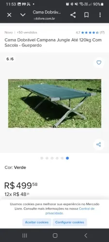 Cama dobrável para camping ou visita ///aceito troca/aceito oferta/posso entregar )(200,00