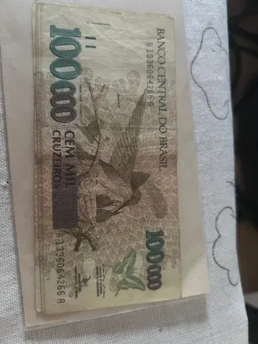 kit com 09 cédulas de 100 mil cruzeiros