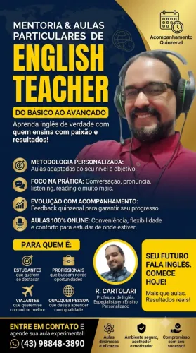 Professor Particular de Inglês Online - Método Prático e Conversação
