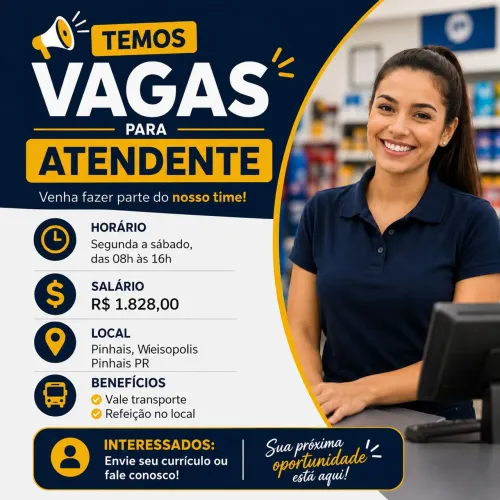 Vaga de atendente de Restaurante 