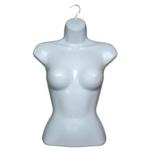 Manequim Busto Silhueta Cabide de Metal Expositor Feminino Branco