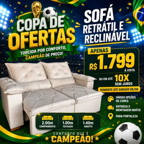 Sofá retrátil novo 