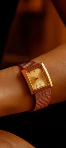 RELÓGIOS FEMININOS DOURADO RETANGULAR CHAMPANHE ORIGINAL- LINCE