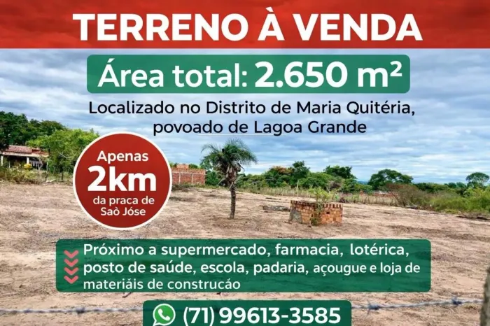 Terreno Distrito de Maria Quitéria 