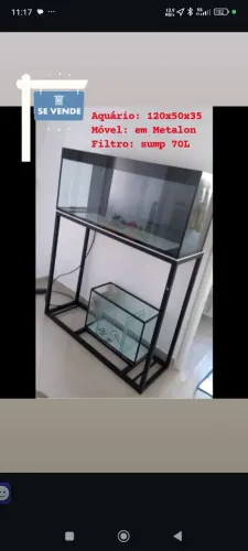 Aquário de 120x35x50. + Sump 70L + móvel metalo 