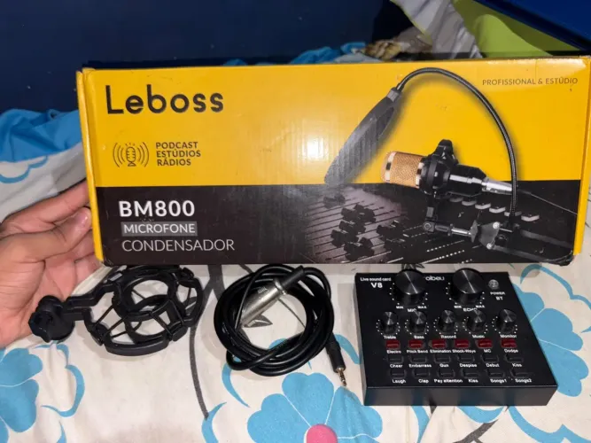 Kit microfone condensador BM800 Leboss