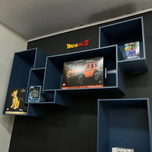 Nichos MDF Azuis | Ótimos para Decoração, Lojas e Quartos Gamer | Para RETIRADA