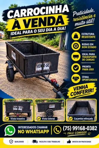 Carrocinha utilitária para motos