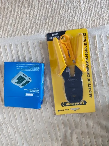 Alicate de crimpagem e testador de cabo RJ45 e RJ11 último kit passo cartão