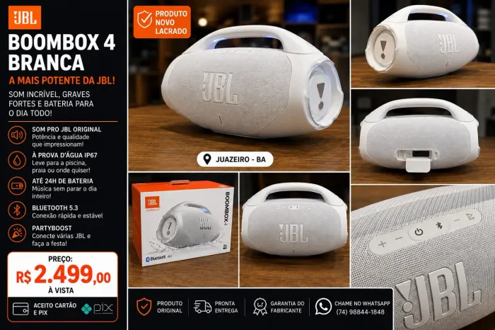 JBL bombox 4- branca- lacrada