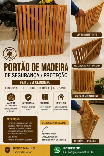 Portão de Segurança em Cedrinho - Artesanal