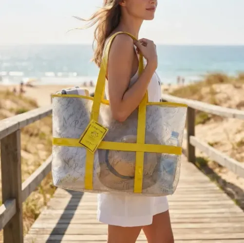 Bolsa Grande de Praia Transparente Nina Ricci nova importado