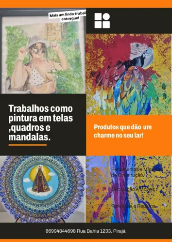 Pintura em telas, desenho artístico, mandalas, porta maternidade! Agendamento de desenhos