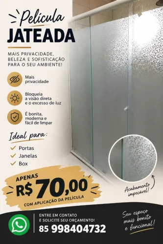 ? Película Jateada para Vidros ? Apartir de R$ 70 com Aplicação!