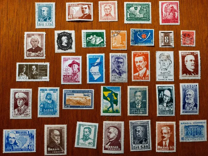 Lote de Selos Antigos do Brasil - Coleção Filatélica Vintage