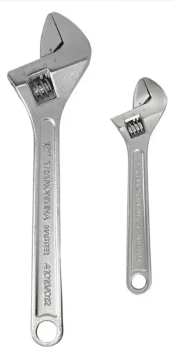 Kit Chave Inglesa Ajustável 8 E 12 Polegadas Aço Tramontina