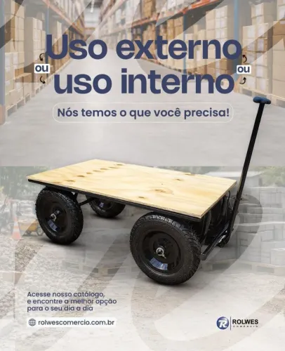 CARRINHO DE CARGA PLATAFORMA ATE 300 KG