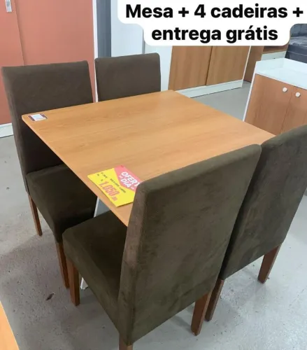 Loja da mesa de jantar +4 cadeiras novas direto da fábrica