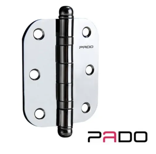 Kit Dobradiça PADO aço inox escovado redonda 