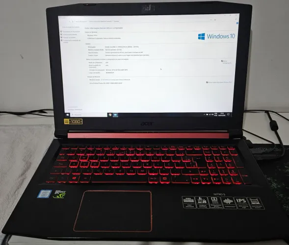 NOTEBOOK GAMER ACER NITRO 5 - I7 16GB RAM, HD 1TB, NVIDIA GEFORCE GTX 1050Ti 4GB