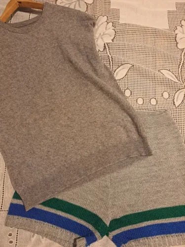 Short de tricô cinza