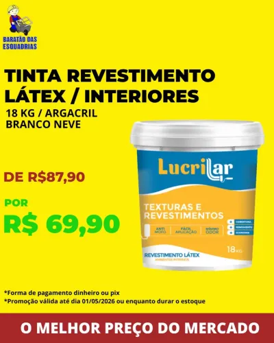 TINTA REVESTIMENTO LÁTEX / INTERIORES - Promoção! 