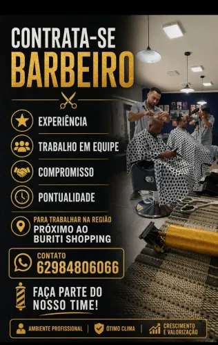 Vaga para barbeiro com experiência