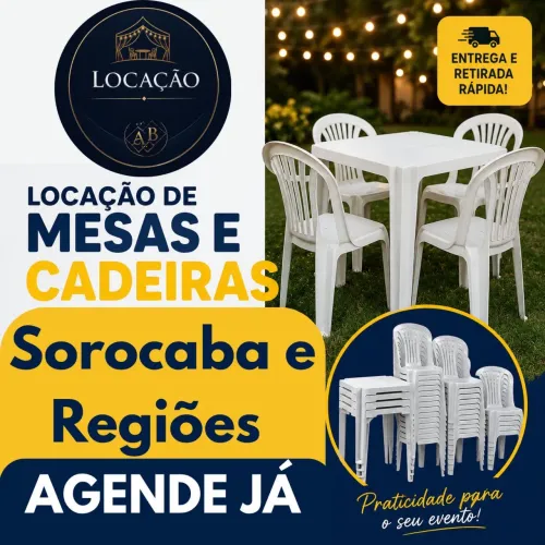 Locação de mesas e cadeiras