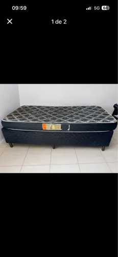Cama box solteiro + colchão brinde
