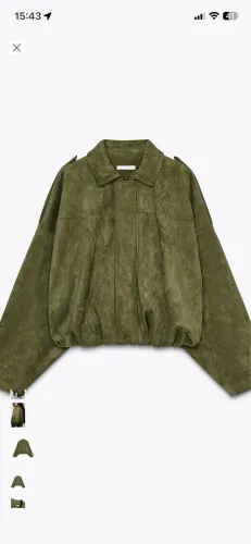 Jaqueta Zara Suede Verde Oliva - Usada 2x