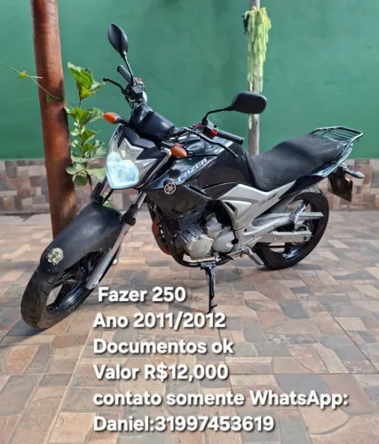 Moto fazer 250 ano 2011/2012 documento em dia