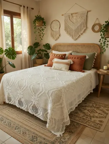 colcha de cama de renda