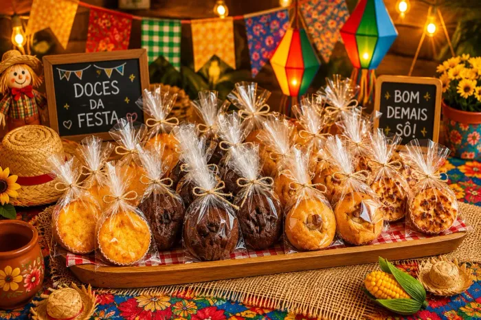 Bolo de milho, mandioca, macaxeira e pe de moleque SÃO JOÃO