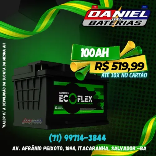 Bateria 100 amperes Ecoflex -  Daniel das Baterias