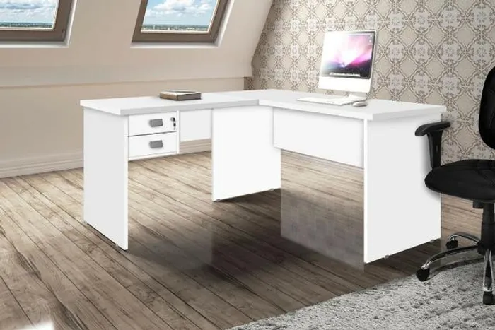 Moderna Escrivaninha mesa em L > Frete e montagem grátis.