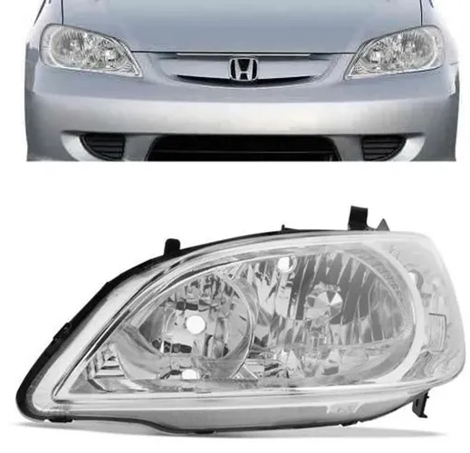 Farol honda civic cromado pisca branco 2004 2005 2006