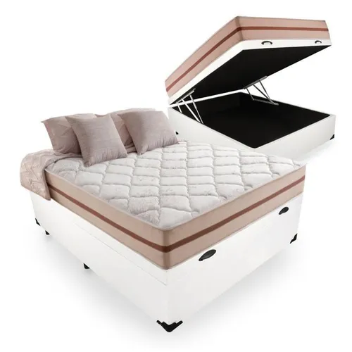 Quarto cama baú colchão Box casal