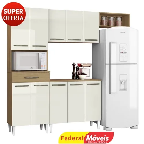 Armário de cozinha completo 10 portas Isadora - novo na caixa