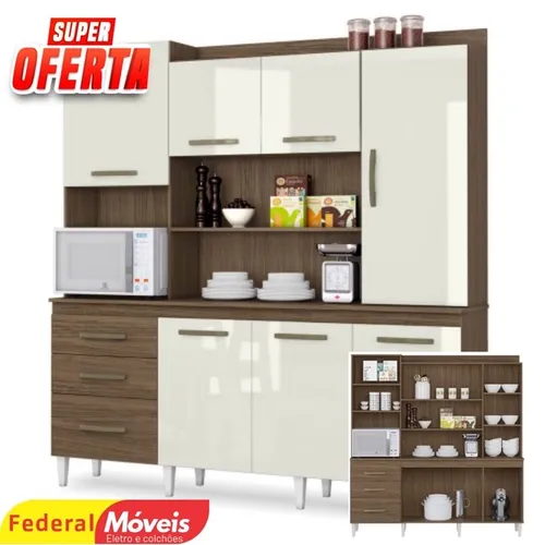 Armário de cozinha 7 portas Mirela - novo 