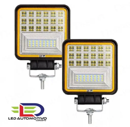 Led Off Road Quadrado 7D com Angel